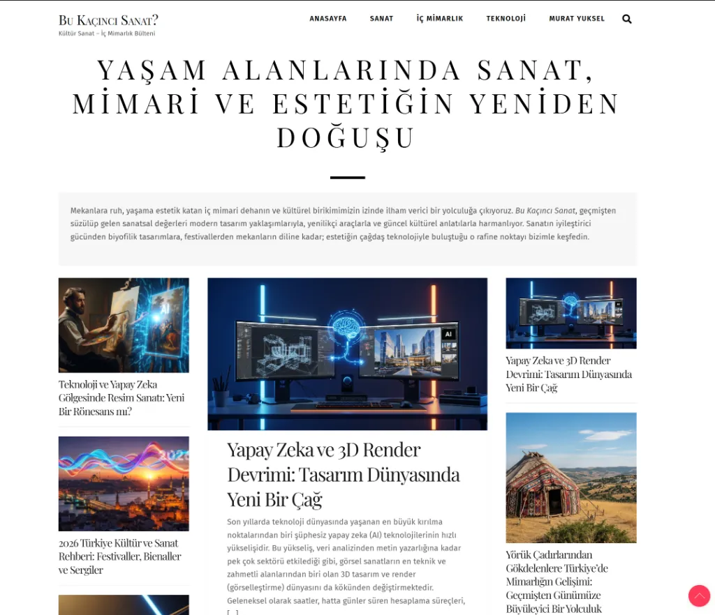 Bu Kaçıncı Sanat Platformu - Kültür Sanat Blog WordPress Web Tasarım Ajansı Kurulumu