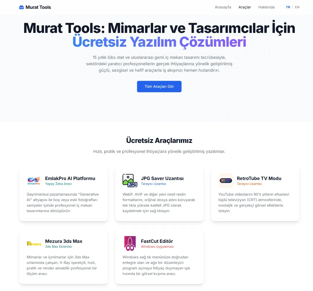 Murat Tools Geliştirici Otomasyonu ve Özel Web Uygulaması Arayüz Yazılımı